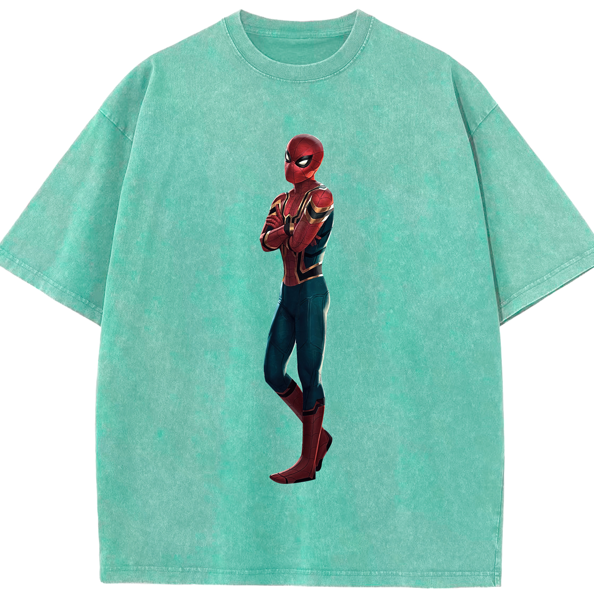 （画像用） Spider Man スパイダーマン 綿100% ヴィンテージ風 半袖Tシャツ（フロントプリント）